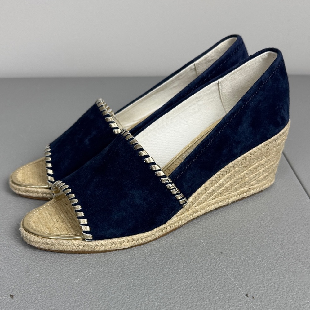 Jack Rogers Palmer Wedge Espadrilles. Midnight Navy. Size 9.5.